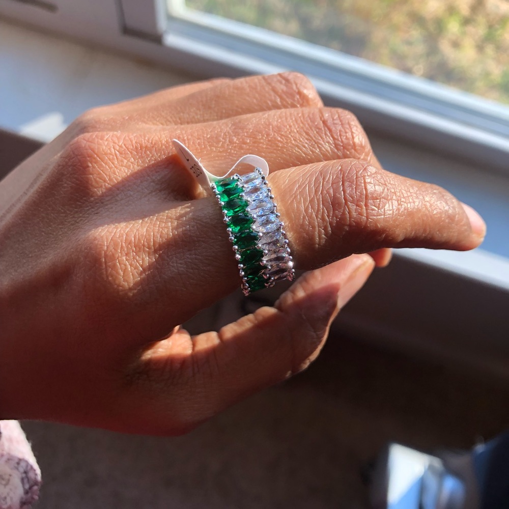 Swarovski Elements With Emerald Crystals Ring Siz… - image 4